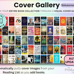 Grid of book covers automatically populated from the Reading List.