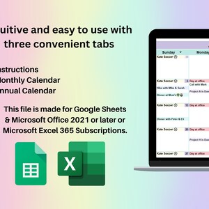 Editable Monthly Calendar Google Sheets Excel Spreadsheet Undated Task ...