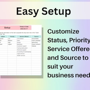 Client Tracker Spreadsheet Google Sheets & Excel | Small Business Contact Manager, Customer Database, Project Tracker image 4