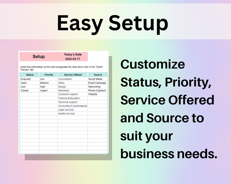 Client Tracker Spreadsheet Google Sheets & Excel | Small Business Contact Manager, Customer Database, Project Tracker image 4