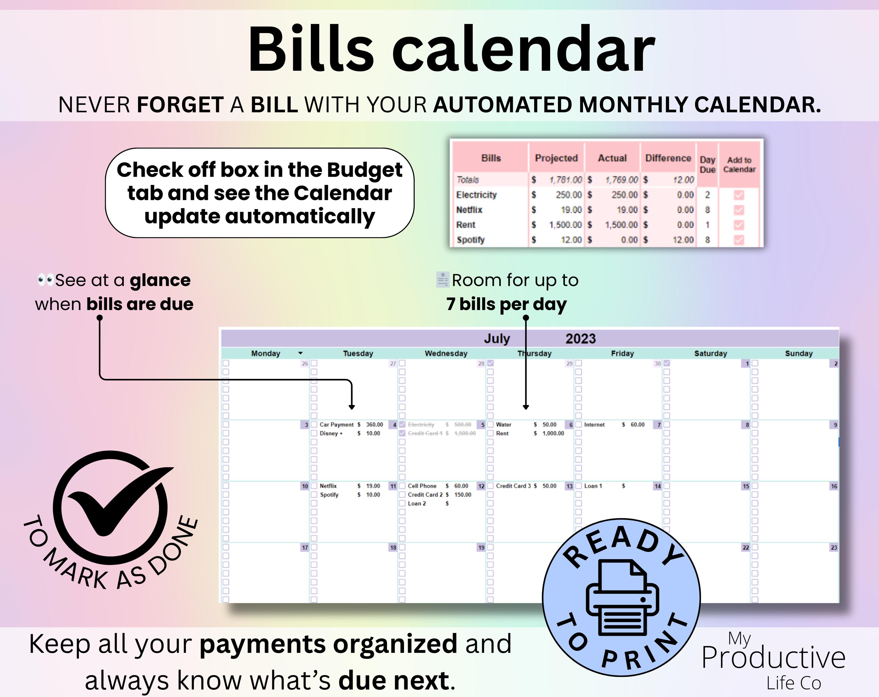 Ultimate Monthly Budget Spreadsheet Google Sheets Excel Template ...
