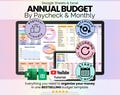 Annual Budget By Paycheck & Monthly Spreadsheet Google Sheets and Excel Financial Planner Template Monthly Income, Expense and Bill Tracker