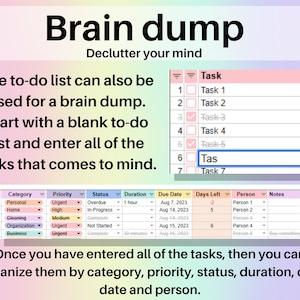 To-do List Template Spreadsheet Google Sheets Excel Weekly & Daily Task ...