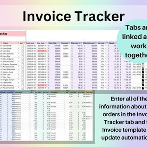 Invoice Generator & Tracker Google Sheets and Excel | Smart Invoice ...