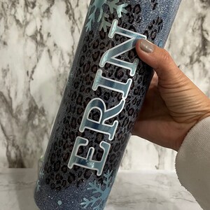 Personalized Holiday Cheetah Epoxy Tumbler