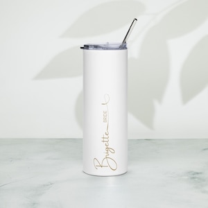 20oz Personalized Tumbler - Stainless Steel with Lid and Straw