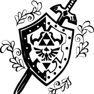 Hylian Shield PNG | Detailed Zelda Sword & Shield Cut File | Hero of Hyrule Cricut Design
