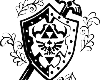 Heroic Crest Shield (SVG and PNG) | Detailed Sword and Shield Cut File for Cricut and Silhouette | Instant Download