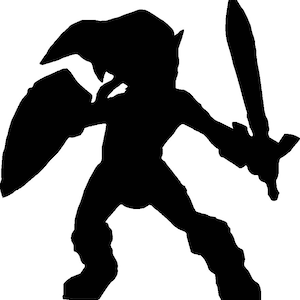 Young Link PNG | Hylian Shield & Master Sword | Digital Zelda Clipart