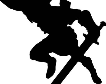 Forest Hero Action Pose (SVG + PNG) | Sword Silhouette Cut File for Cricut & Silhouette | Instant Download