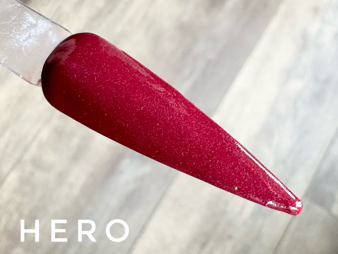 Hero Red Dip Powder, Dark Red Dip Powder, Dip Powder for Nails Red