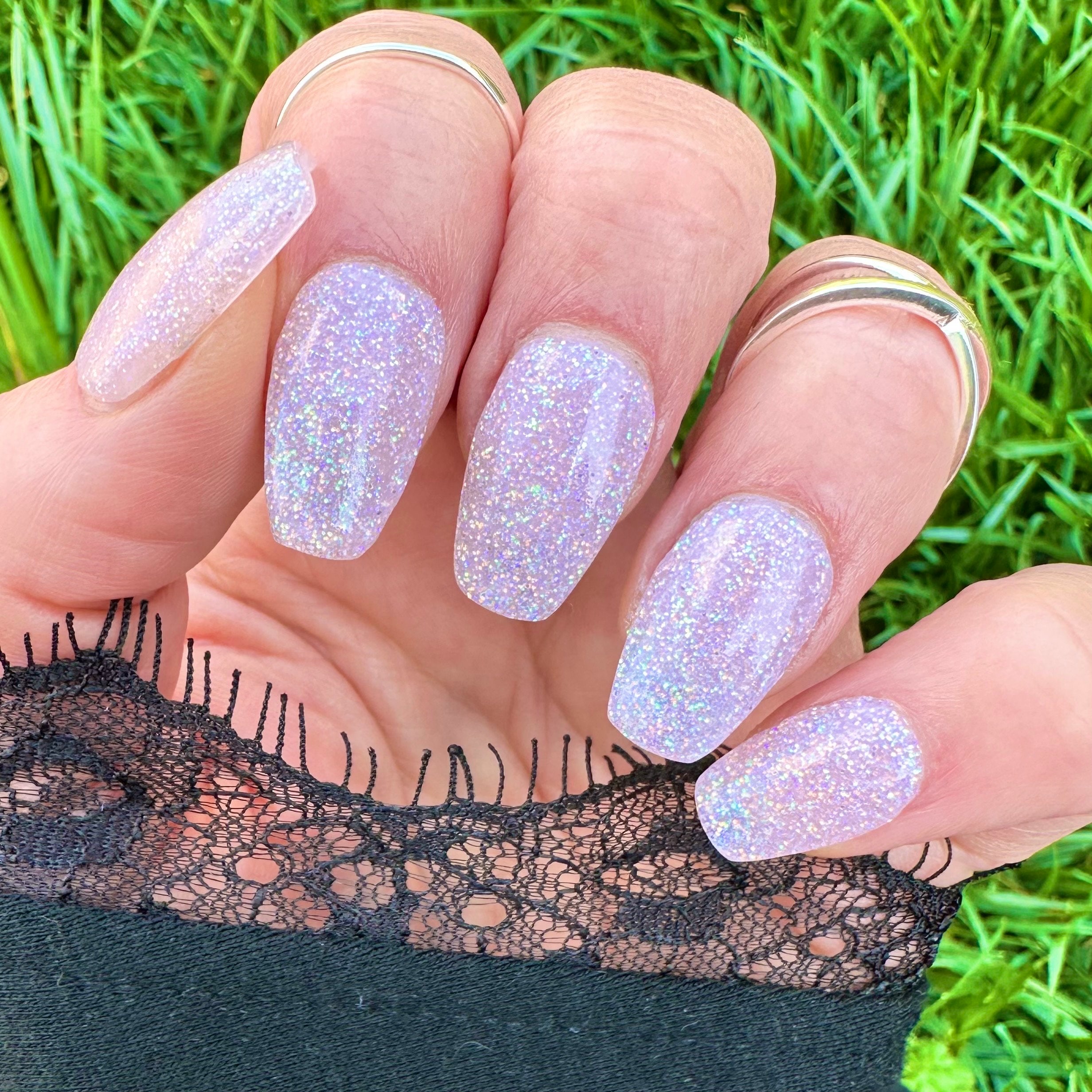 Light Blue Fairy Dust Nails That Shine