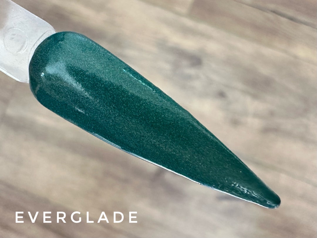 Everglade Dip Powder Dark Green Nail Dip Powder Green Etsy