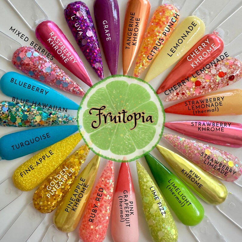 Kandedips Fruitopia Dip Powder Collection: Summer Fruit Nails - Etsy