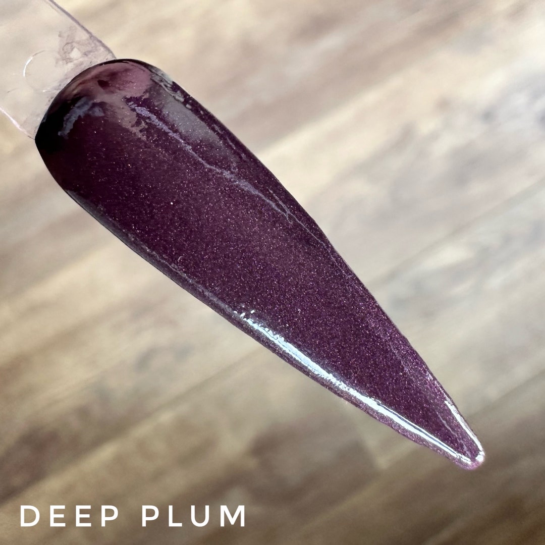 Deep Plum Dip Powder Purple Dip Powder for Nails Solid Dip Etsy