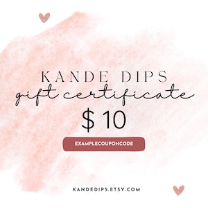 Buono regalo, valido solo nel negozio kandedips su Etsy, per favore senza codici sconto.