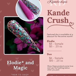 Kande Crush Dip Powder Duo: Elodie and Magic Magenta