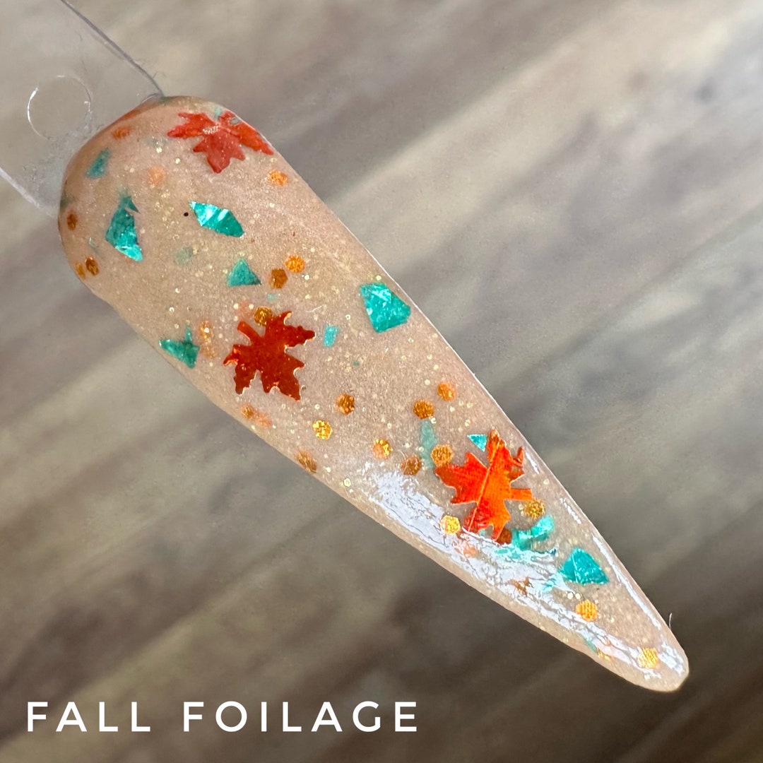 Fall Foilage, Fall Dip Powder for Nails, Fall Leaf Glitter Mix Dip ...
