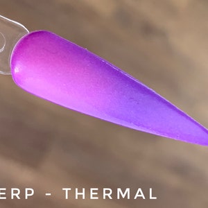 Perp dip powder, purple to pink thermal dip powder, dip powder thermal, color changing dip powder for nails