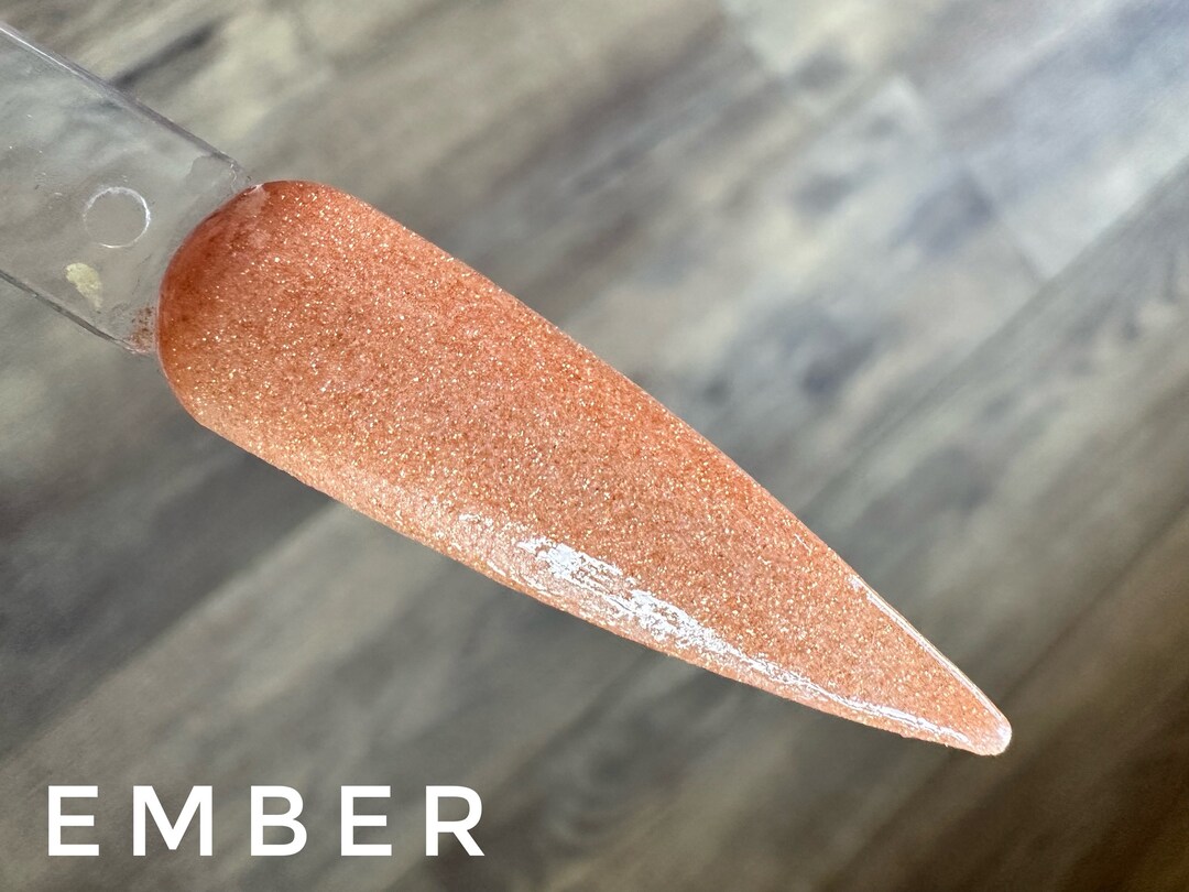 Ember Dip Powder, Golden Shimmer Dip Powder for Nails, Dip Powder