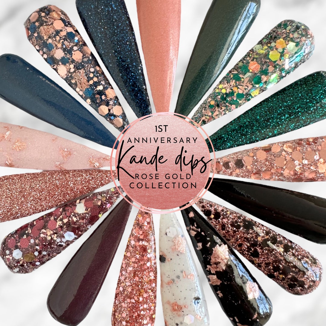 Rose Gold Dip Powder Collection, Fall Dip Powder for Nails, Kande Dips
