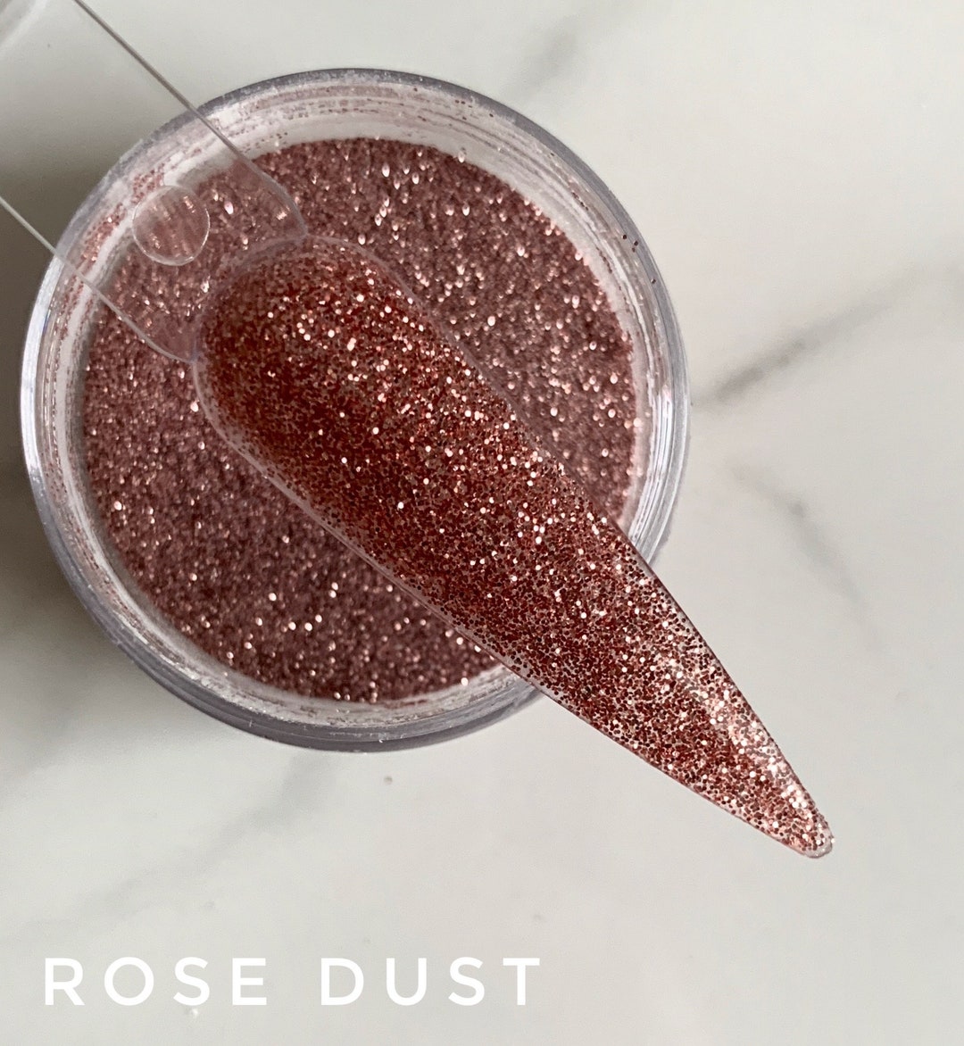 Rose Dust, Fine Rose Gold Glitter Dip Powder for Nails, Rose Gold Dip