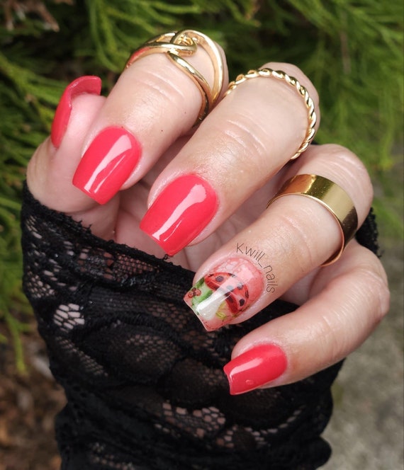 red dip powder nails designs