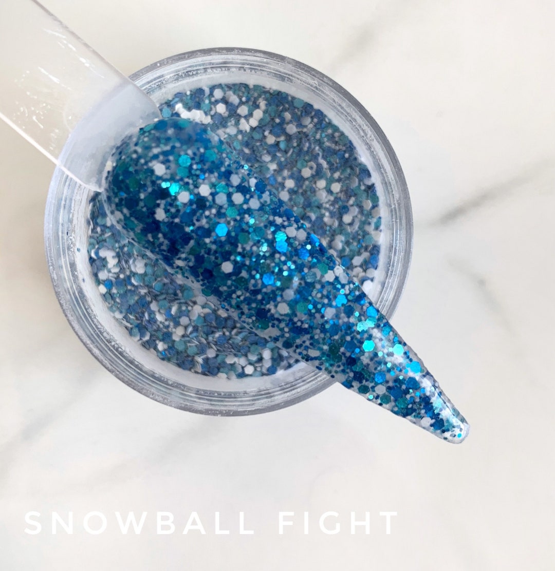 Snowball Fight Glitter Nail Dip Powder Dip Powder Blue Diy Etsy