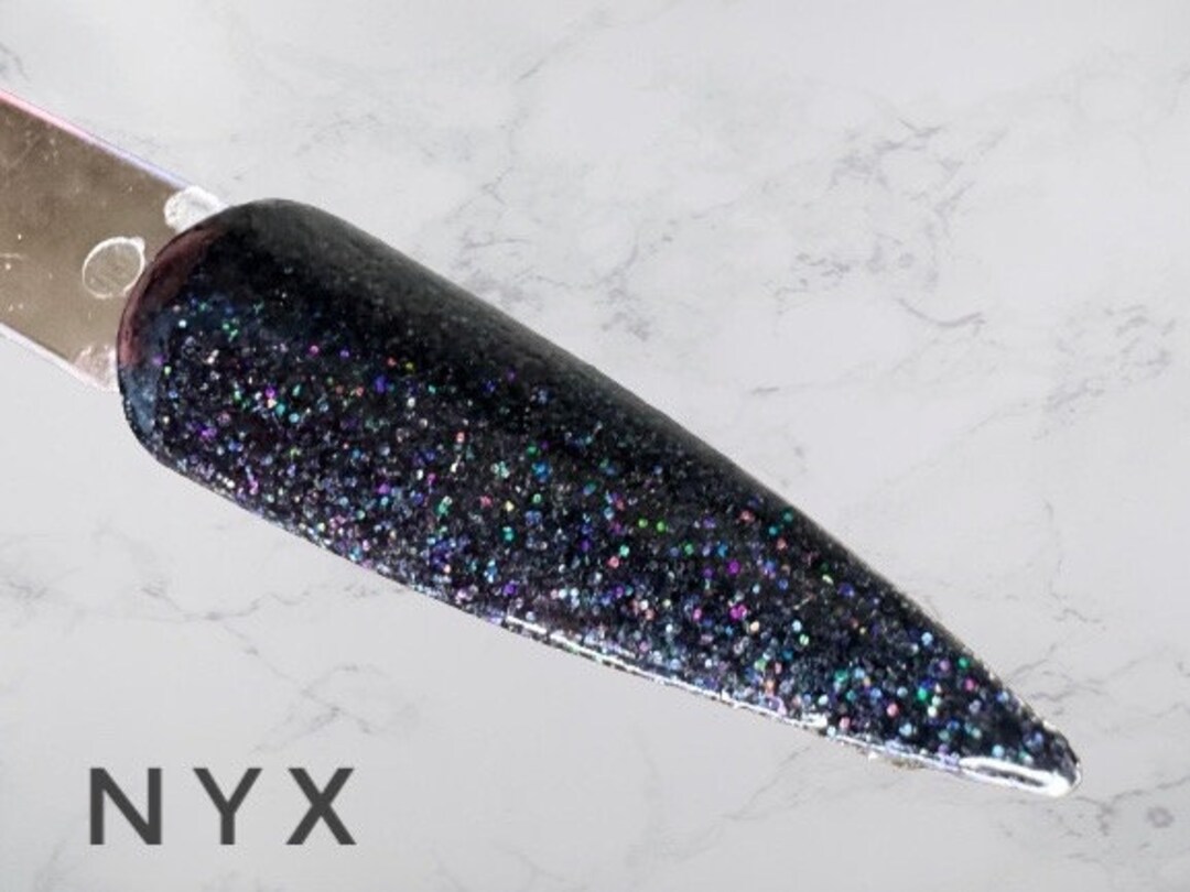 Nyx Fine Black Holographic Glitter Dip Powder Black Fine Etsy