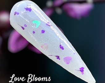 Love Blooms Milk Bath Dip Powder: Purple Flowers & Hearts