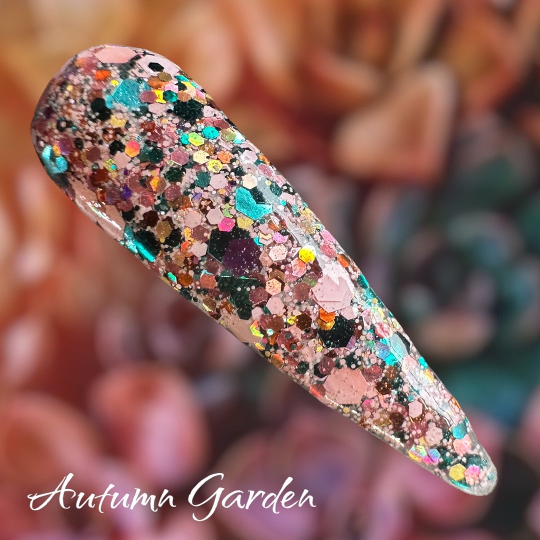 Autumn Garden Dip Powder, Fall Chunky and Fine Glitter Dip Powder Mix ...