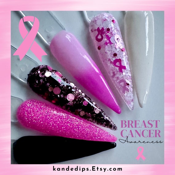 Breast Cancer Awareness Nail Dip Powder Set: Pink Glitter Mix