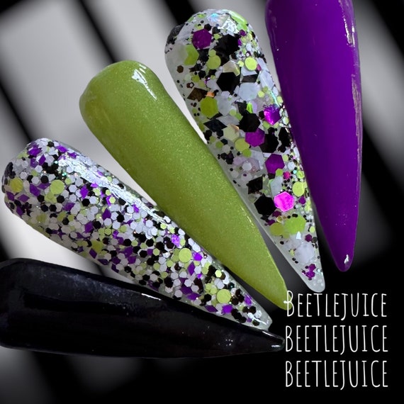 Beetlejuice Inspired Halloween Dip Powder: Fall Nail Collection