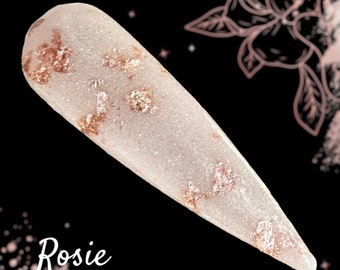 Rosie Light Pink Dip Powder: Rose Gold Foils