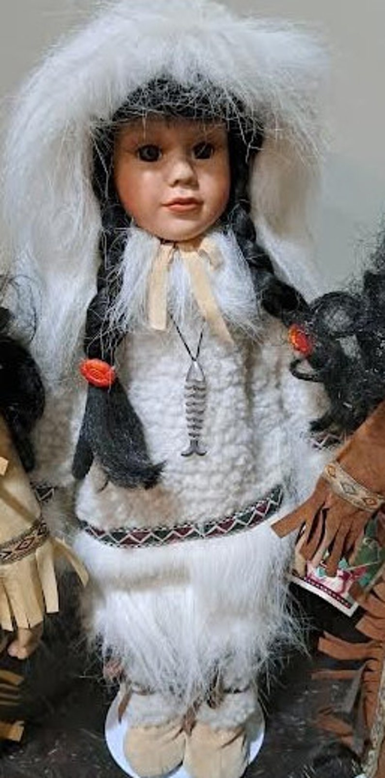 Vintage Porcelain Native American Indian Dolls Set Etsy Australia