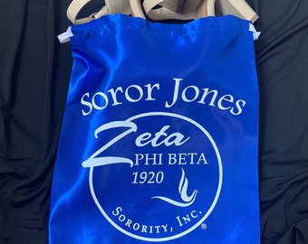 Custom Zeta Phi Beta Satin Shoe Bag | New Member Gift