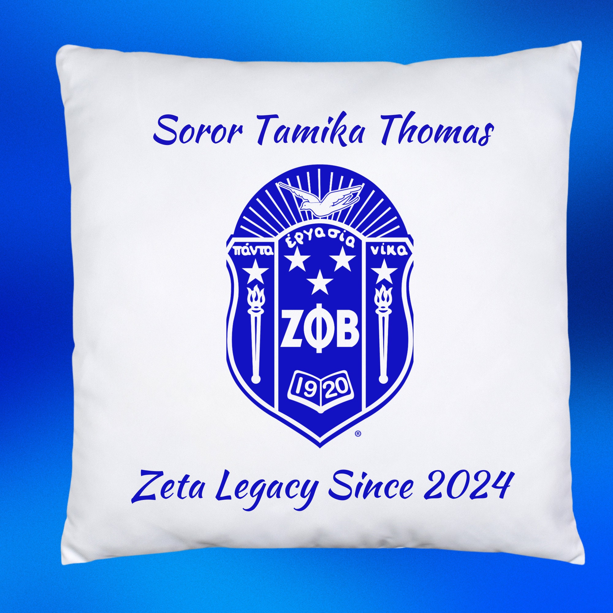 Zeta Phi Beta Legacy Pillow W/insert New Member Gift Sorority