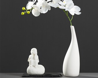 White Water Drop Ceramic Vase, Nordic Vase , Water Drop Vase, Handmade Ceramic Vase, Cement Vase, Home Decoration, Gift for Her