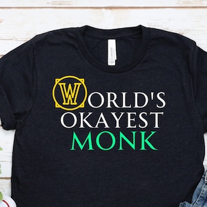 Monnik T-shirt, shirt voor gamer, gaming-T-shirt, Brewmaster-shirt, Mistweaver-shirt, Windwalker-T-shirt, Healer-T-shirt, tankshirt