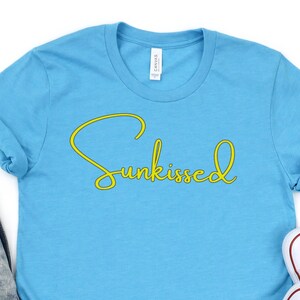 Camiseta de playa Sunkissed, camisetas minimalistas de verano para exteriores, camisetas suaves y cómodas para mujer