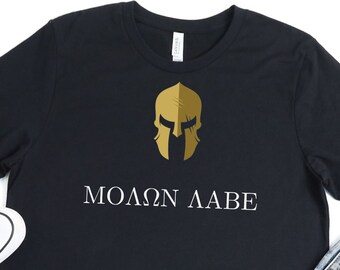 Molon Labe Spartan Helmet & Cross Swords Shirt American Spartan Warrior  T-shirt ΜΟΛΩΝ ΛΑΒΕ Tee Athletic Blend T-shirt A213 -  Canada