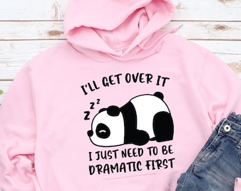Dramatic Cute Panda Hoodie Sweatshirt, Panda Lover Shirt, Xmas Pullover Jumper for Her or Him, Endangered Conservation