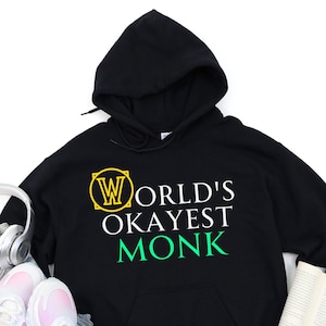 Monk Hoodie, Pullover for Gamer, Gaming Sweatshirt, Brewmaster Sweater, Mistweaver Shirt, Windwalker, Healer, Tank Hoodie