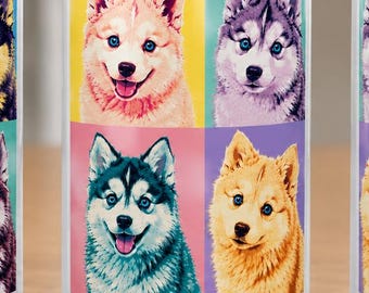 Pomsky Mug, Pomsky Lover Gift, Colorful Dog Coffee Cup, Pop Art Pomsky Portrait, Pomsky Mom Gift, Dog Lover Mug, Big 15 oz Ceramic Mug