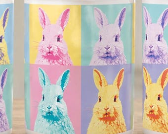 Easter Bunny Mug, Colorful Rabbit Coffee Cup, Pop Art Bunny Mug, Easter Gift for Her, Cute Spring Mug, Rabbit Lover Gift, Big 15 oz Mug