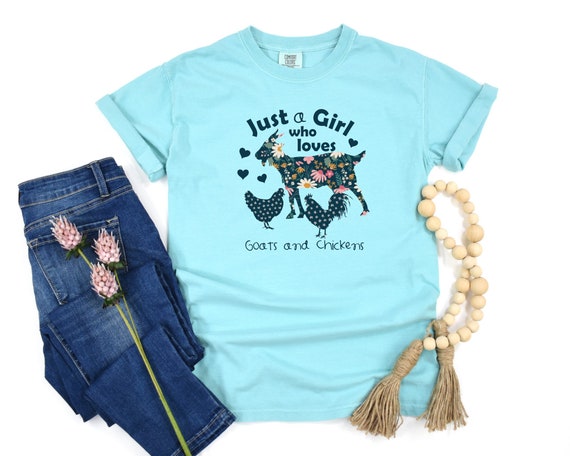 Just A Girl Who Loves Chickens Shirt - Cute Floral Gift Tees Just A Girl Who Loves Chickens Shirt - Cute Floral Gift Tees