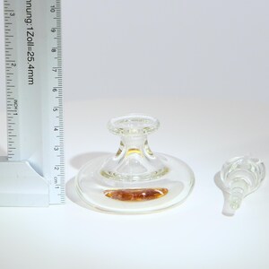 Flacon de Parfum en Verre Vintage, Cristal Soufflé avec Inclusion Botanique, Flacon de Toilette Années 90, Verre de Collection 9cm image 8