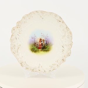Vintage test plate with the image of a young couple