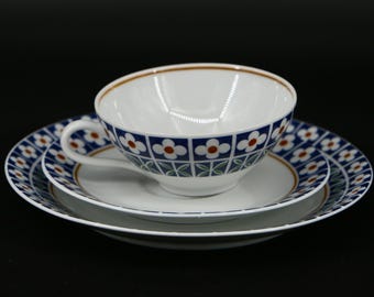 ドイツ　バイエルン　シルンディング　Schirnding bavaria トリオ Vintage Schirnding Bavaria Tea Trio Set, German Porcelain Cup