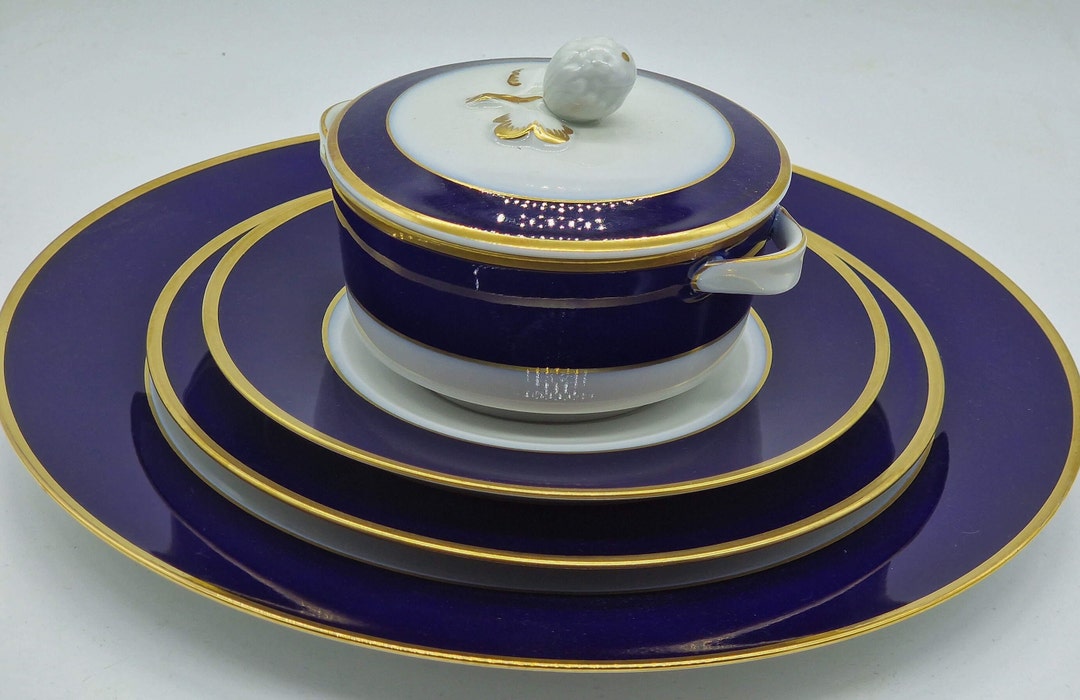 ランゲンタール スイス 1978年 磁器 食器セット コバルトブルー